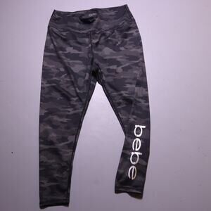 bebe sport women's plus size camo leggings black gray 2X